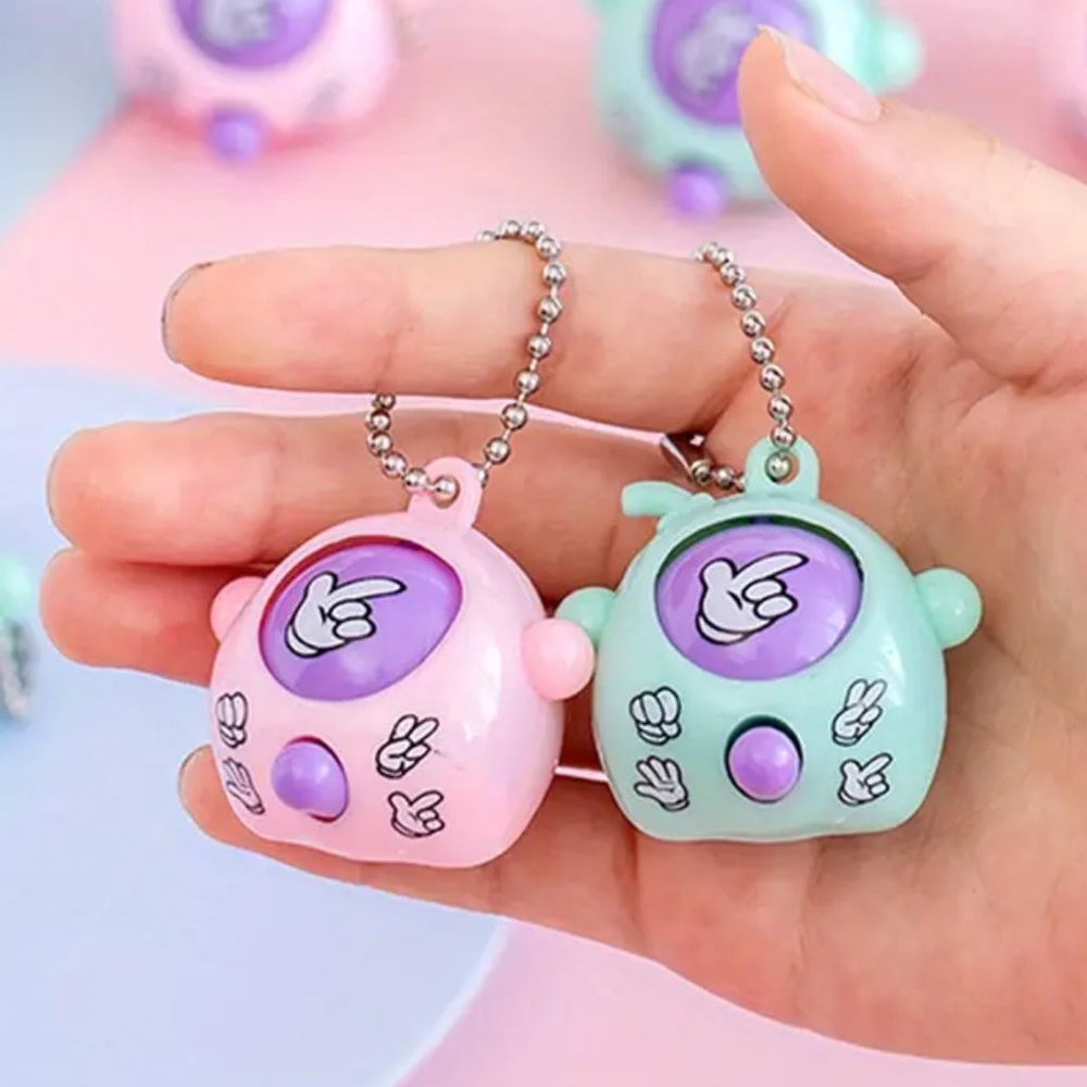 Rock Paper Scissors set of 2 key chains or bag charms NWT